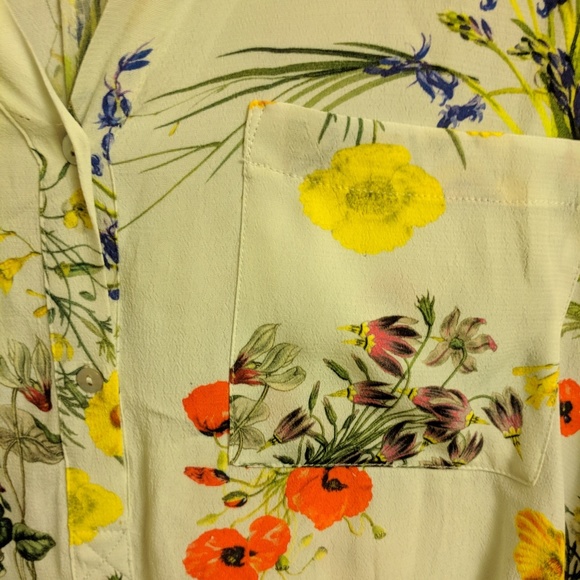 Mandarin collar printed top with uneven hem - Picture 6 of 6